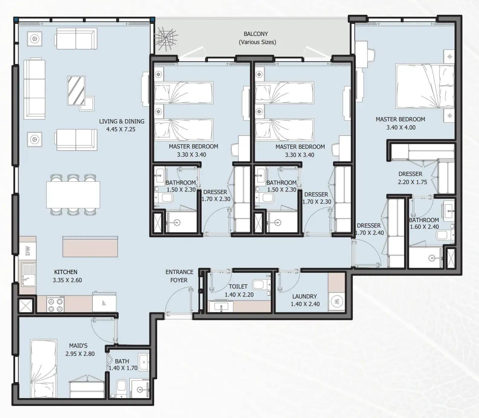 Verdana V 3 bed floor plan, 1,710 sqft