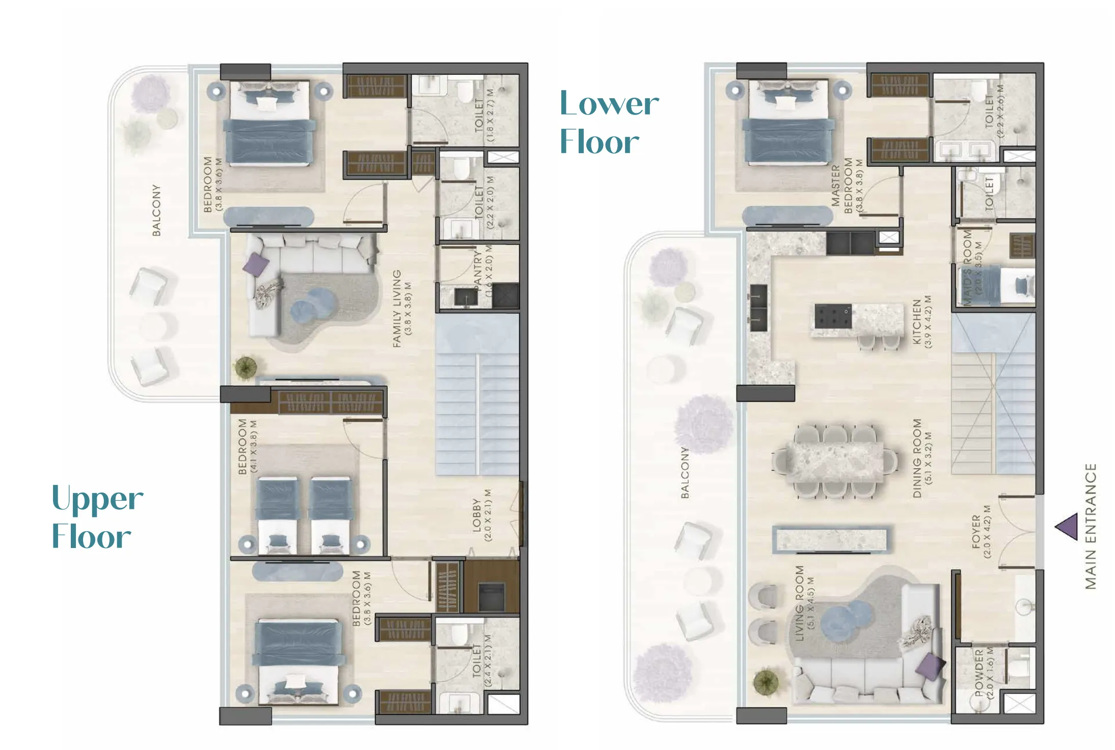 Kaia Residences 4 bed floor plan, 3,173 sqft