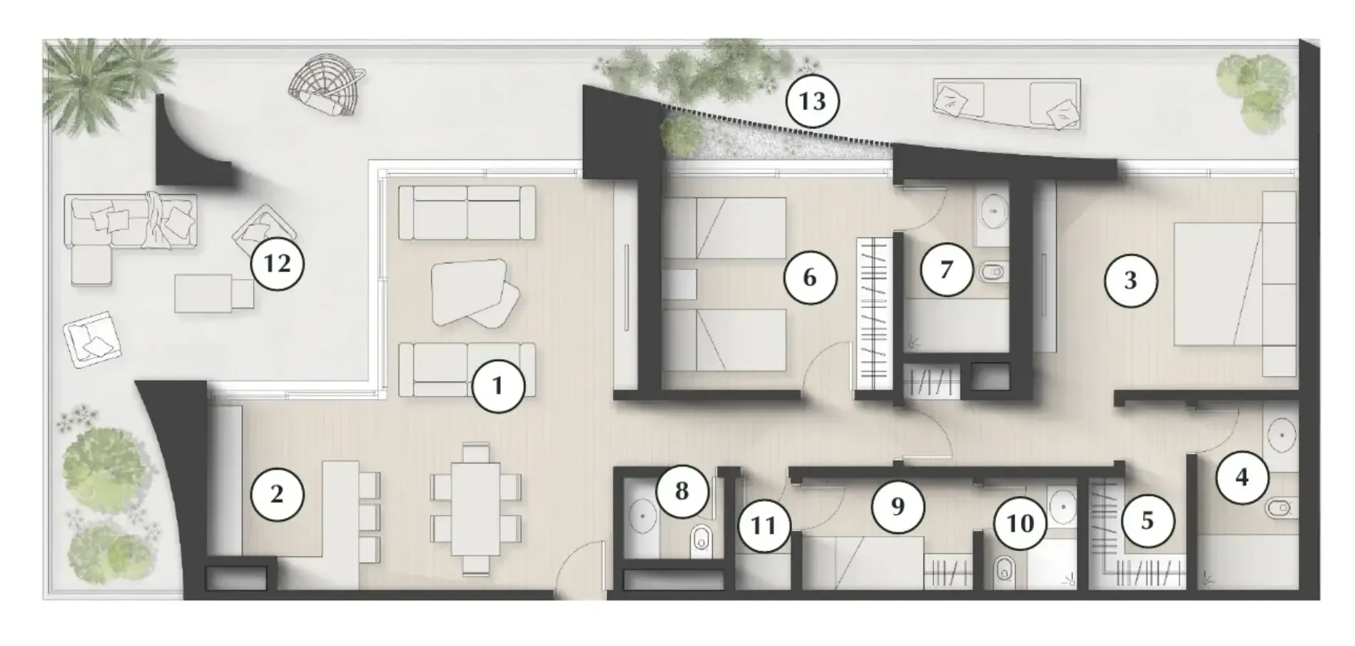 Lunaya Terraces 2 bed floor plan, 1,997 sqft
