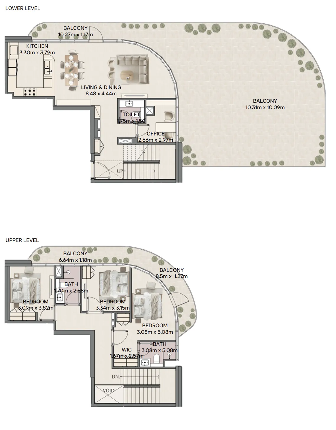 Mirasol II 3 bed floor plan, 3,245 sqft