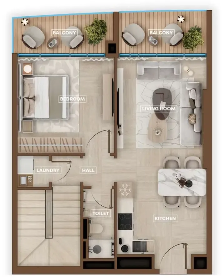 Sky Hills Astra 2 bed floor plan, 1,108 sqft