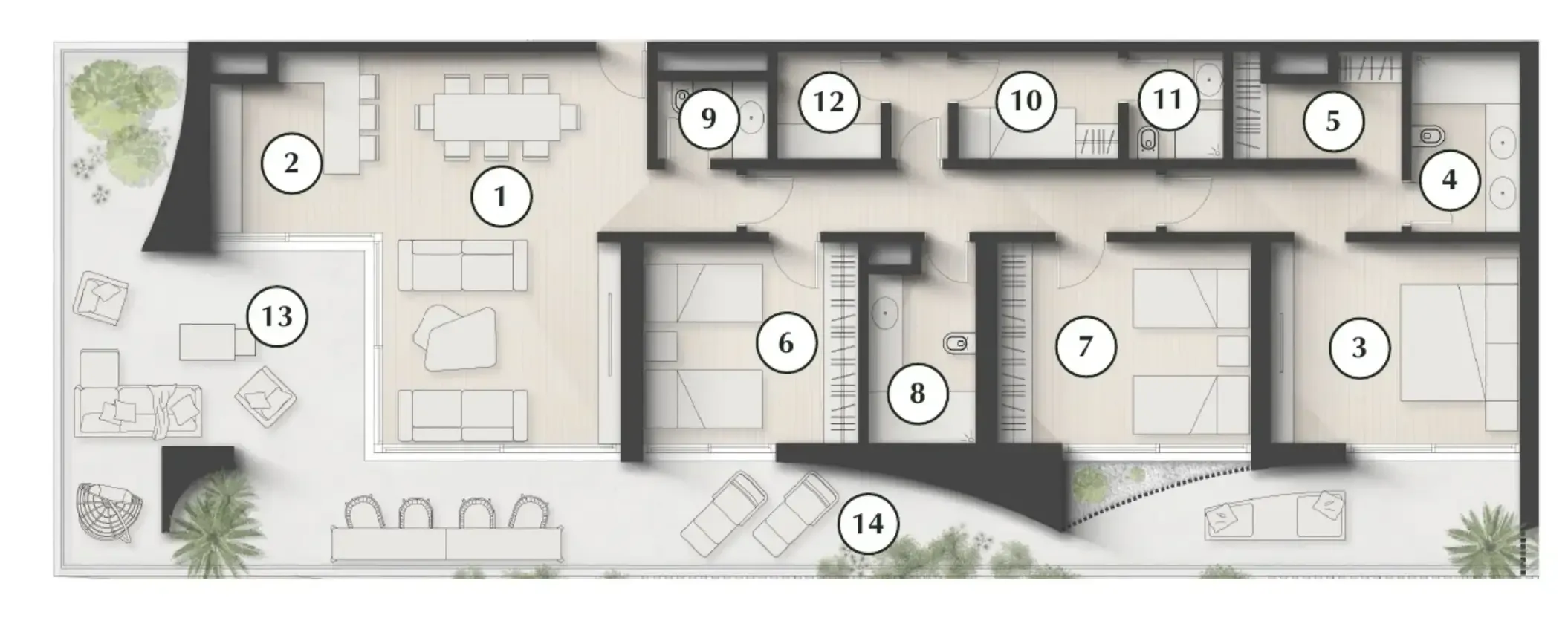Lunaya Terraces 3 bed floor plan, 2,466 sqft