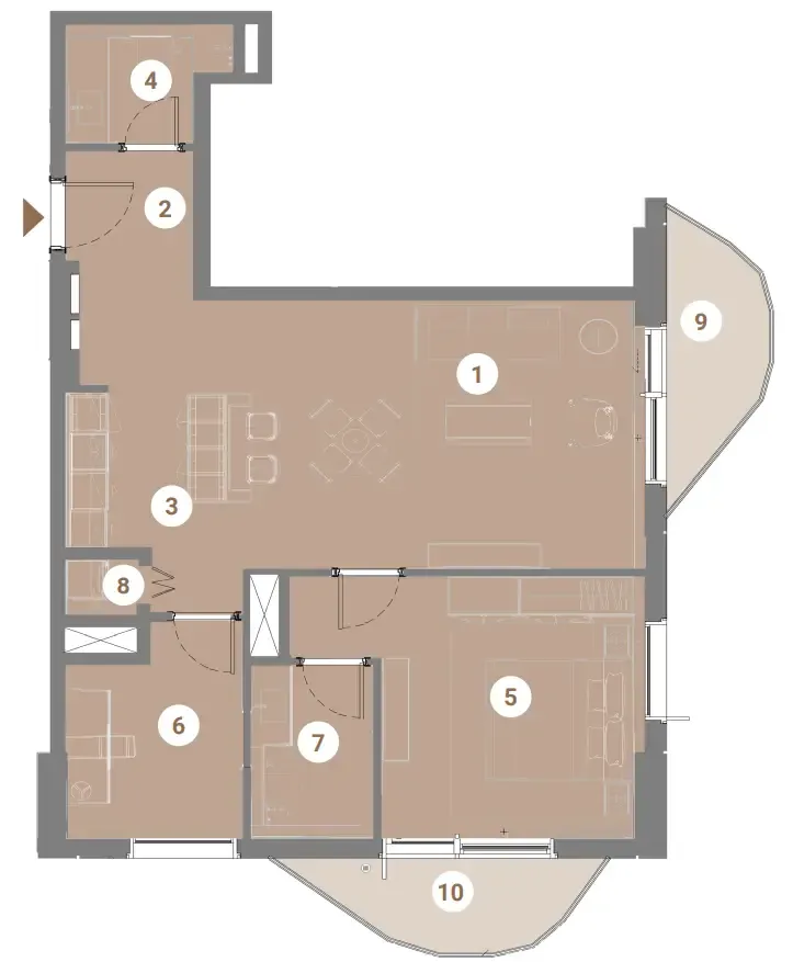 Takaya 1 bed floor plan, 1,015 sqft