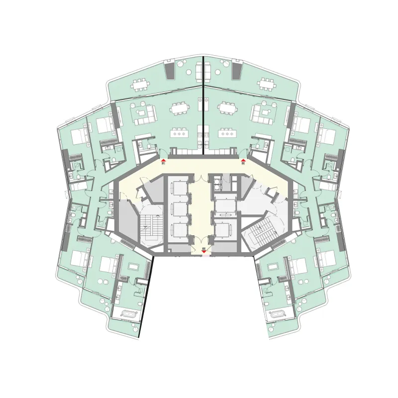 LIV Lux 4 bed floor plan, 7,270 sqft