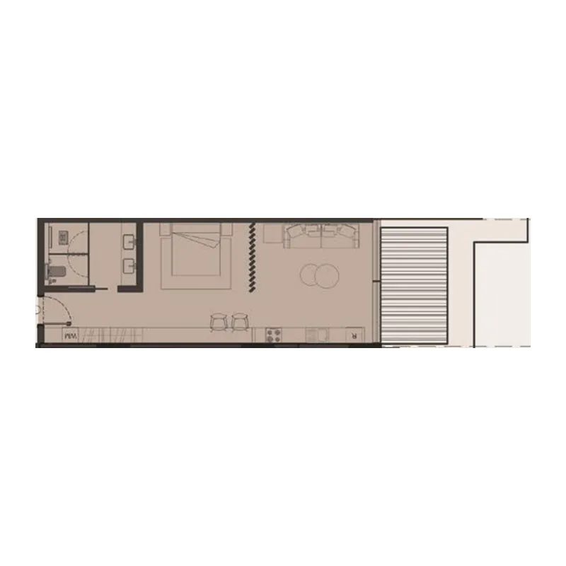 Omoria Private Residences Studio floor plan, 533 – 834 sqft