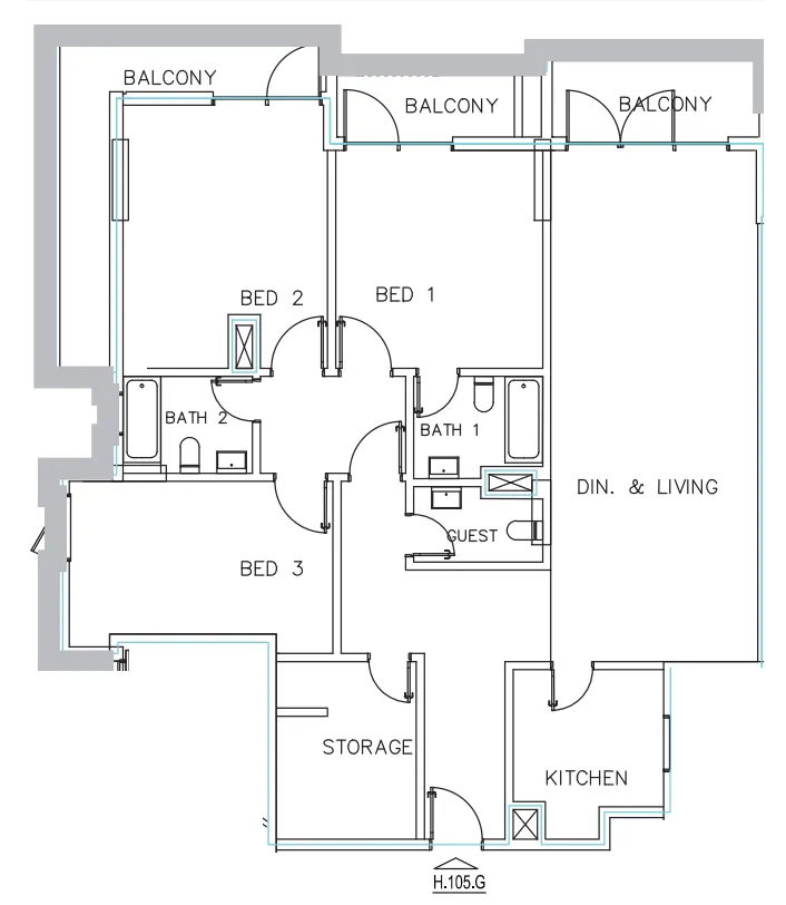 Janayen Avenue 3 bed floor plan, 1,810 sqft