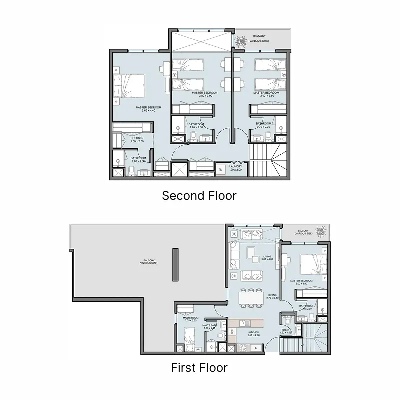The District 4 bed floor plan, 2,123 – 2,970 sqft