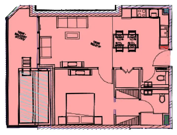 Samana Ocean Bay 1 bed floor plan, 838 sqft