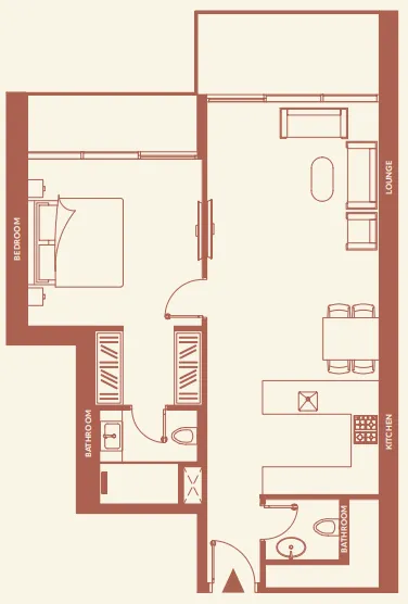 11 Hills Park 1 bed floor plan, 824 sqft