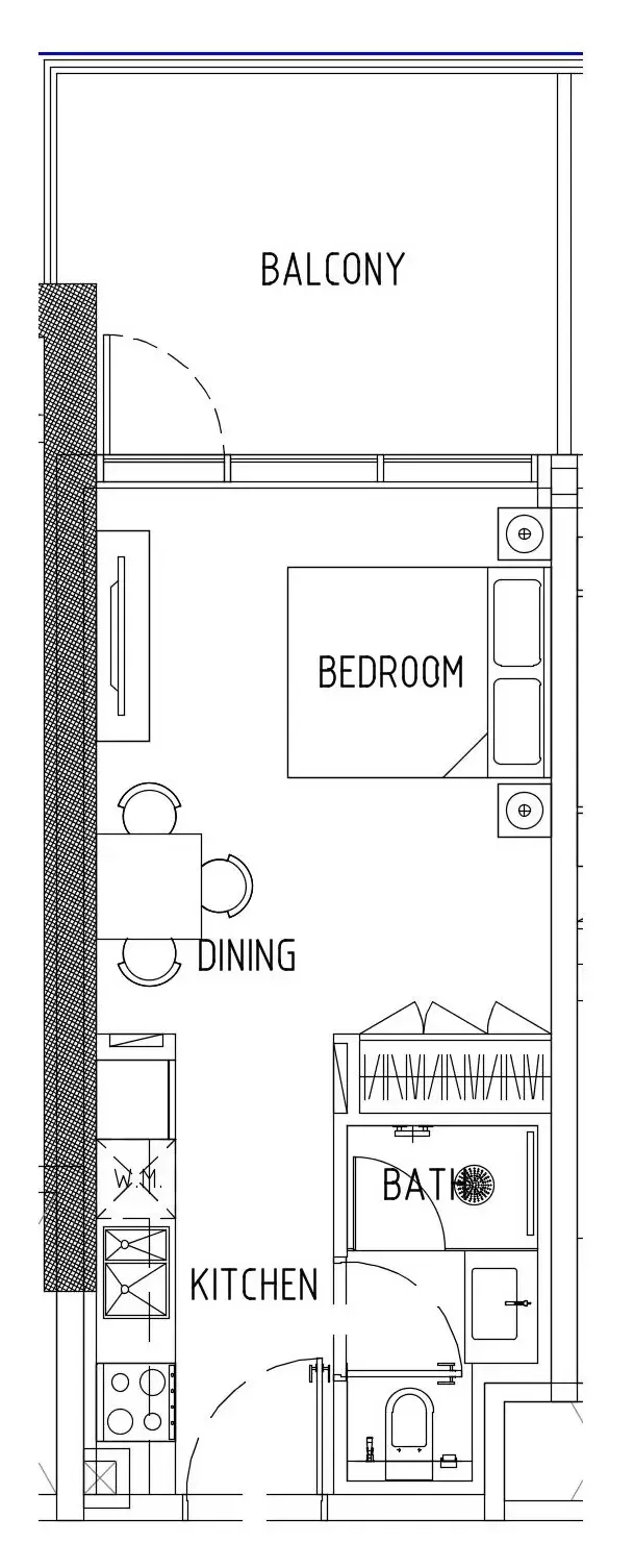 Damac District Studio floor plan, 437 sqft