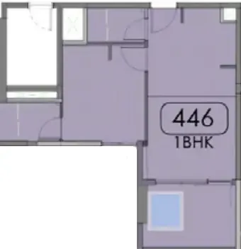 Samana Imperial Garden 1 bed floor plan, 597 sqft