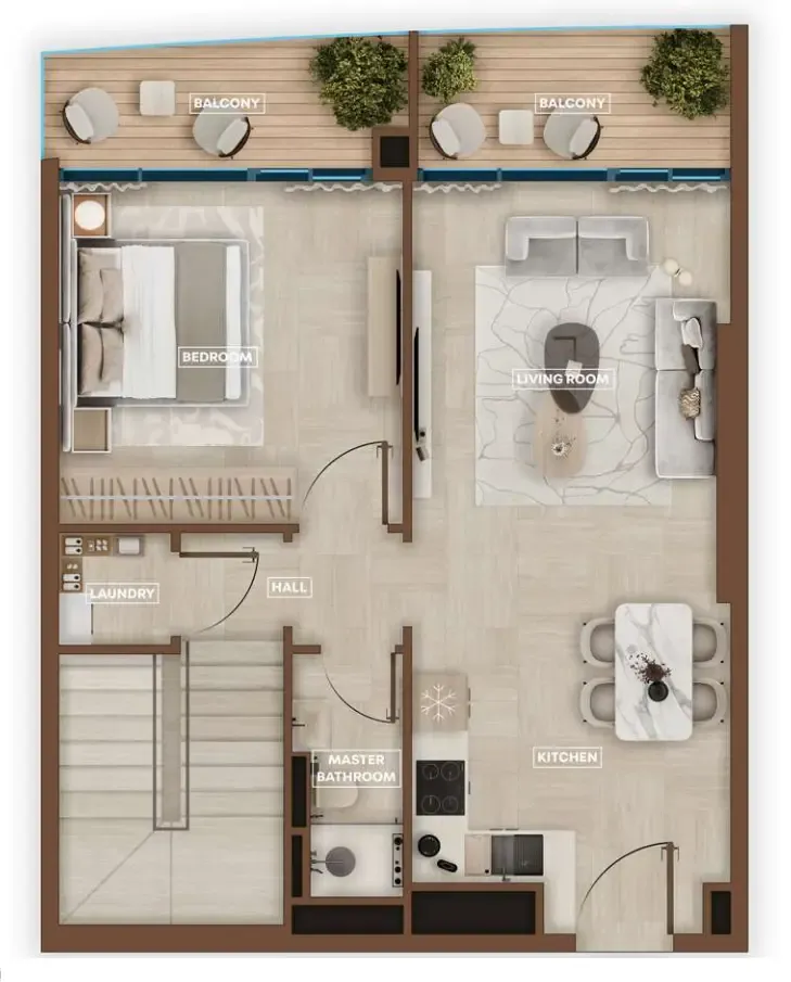 Sky Hills Astra 2 bed floor plan, 1,111 sqft