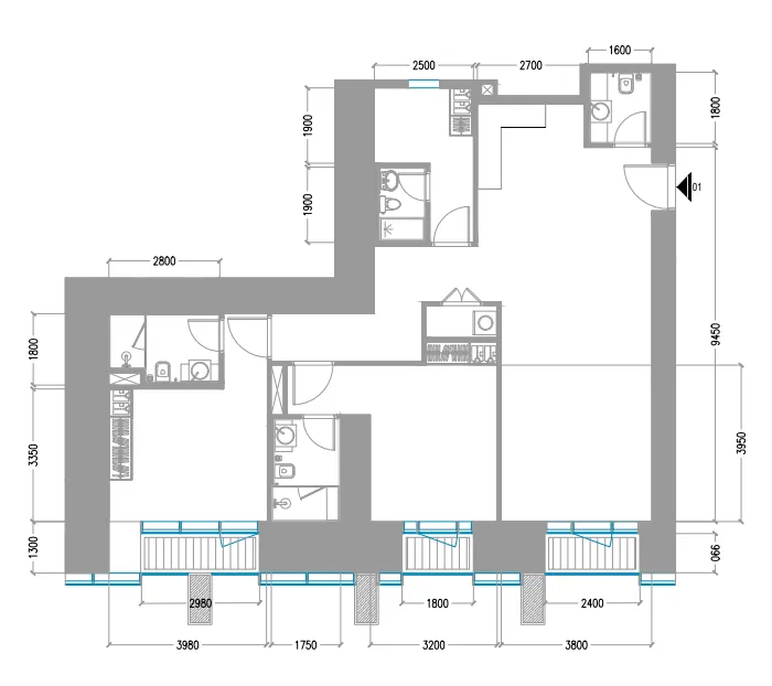 Tiger Sky Tower 2 bed floor plan, 1,481 sqft