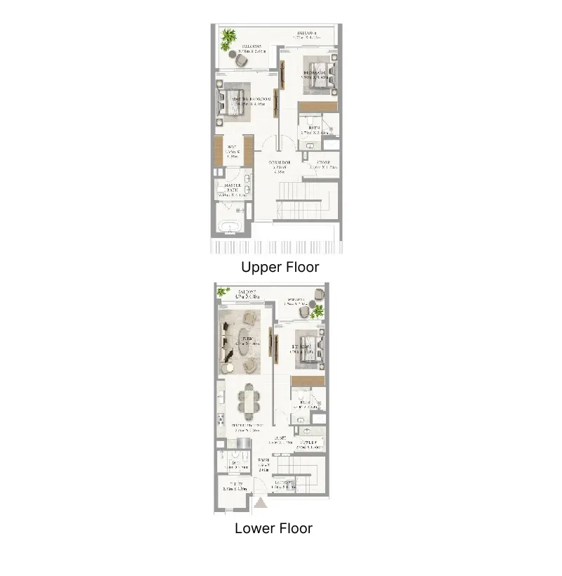 Address Residences Al Marjan Island 3 bed floor plan, 2,459 sqft