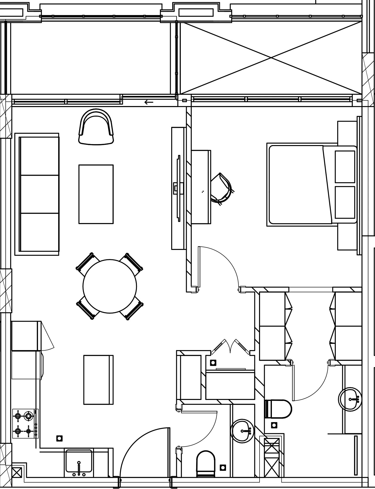 Berkeley Square 1 bed floor plan, 685 sqft