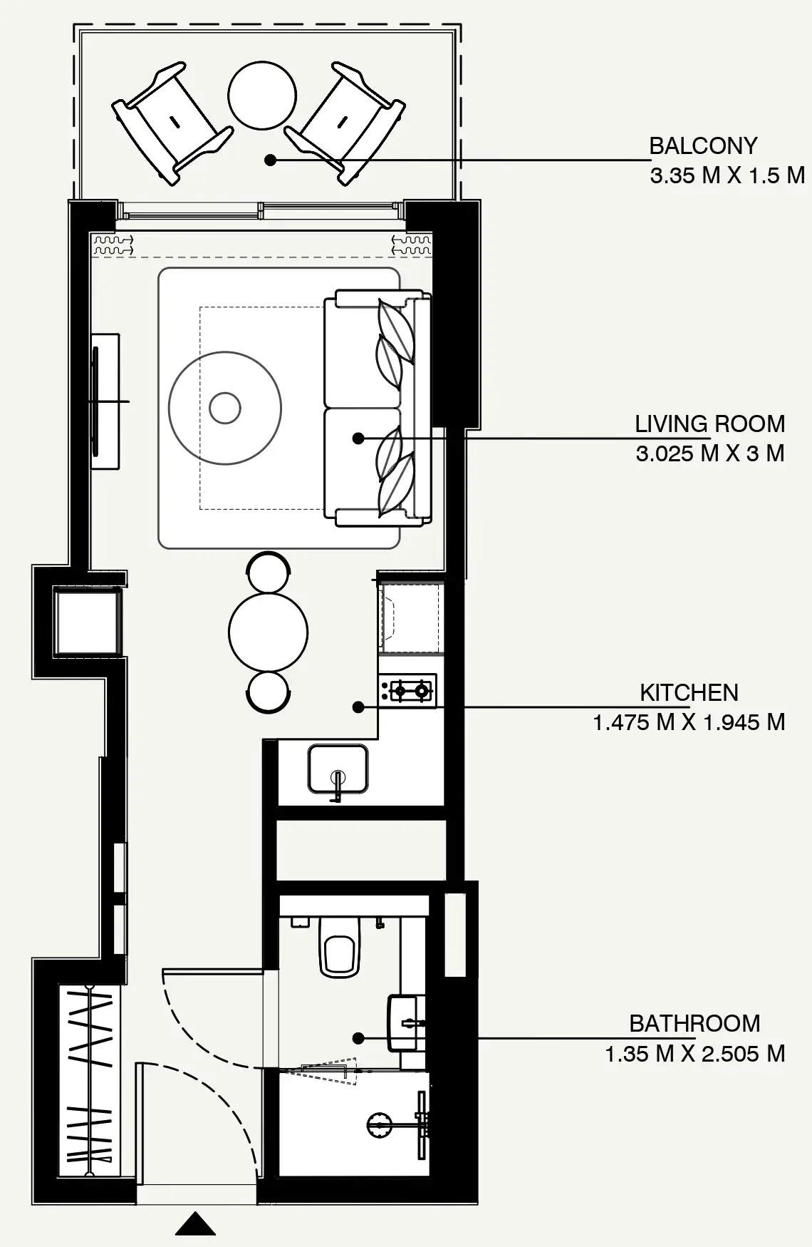 Azizi Venice Studio floor plan, 361 sqft
