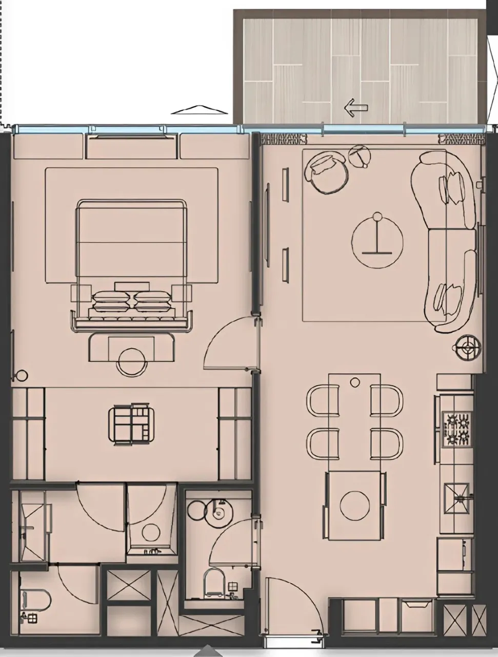 Sea Cliff by Imtiaz 1 bed floor plan, 910 sqft
