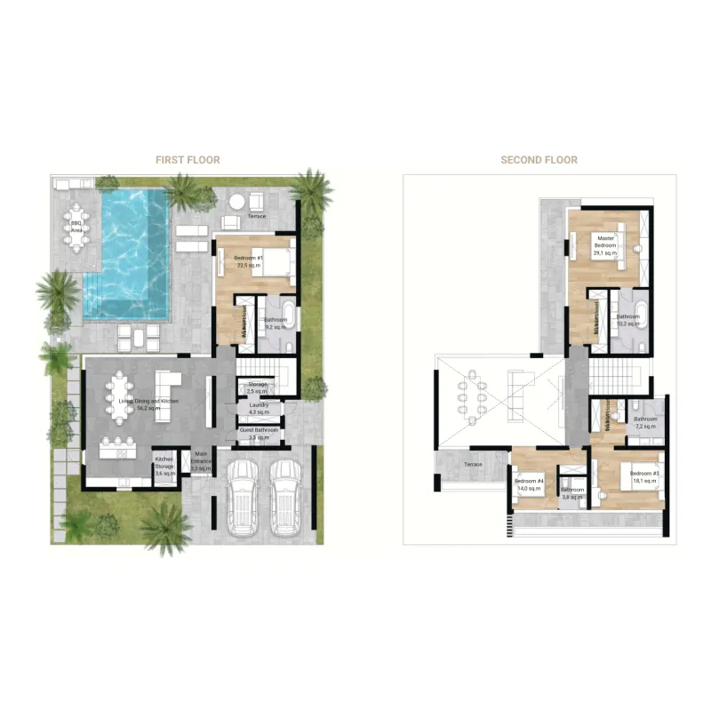Redwood Lakeside 4 bed floor plan, 5,314 – 6,301 sqft