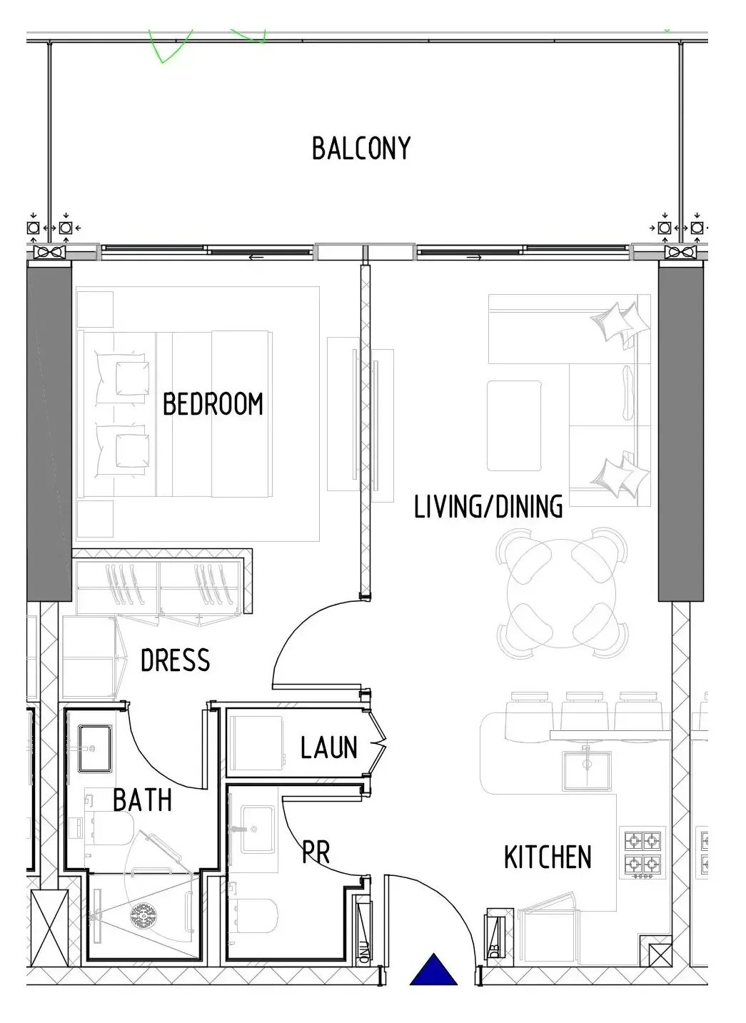 Chelsea Residences 1 bed floor plan, 775 sqft