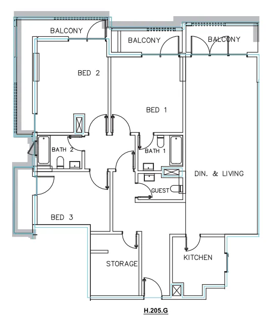 Janayen Avenue 3 bed floor plan, 1,811 sqft