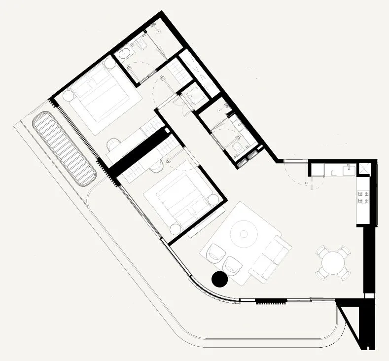 Azizi Abraham 2 bed floor plan, 1,257 sqft