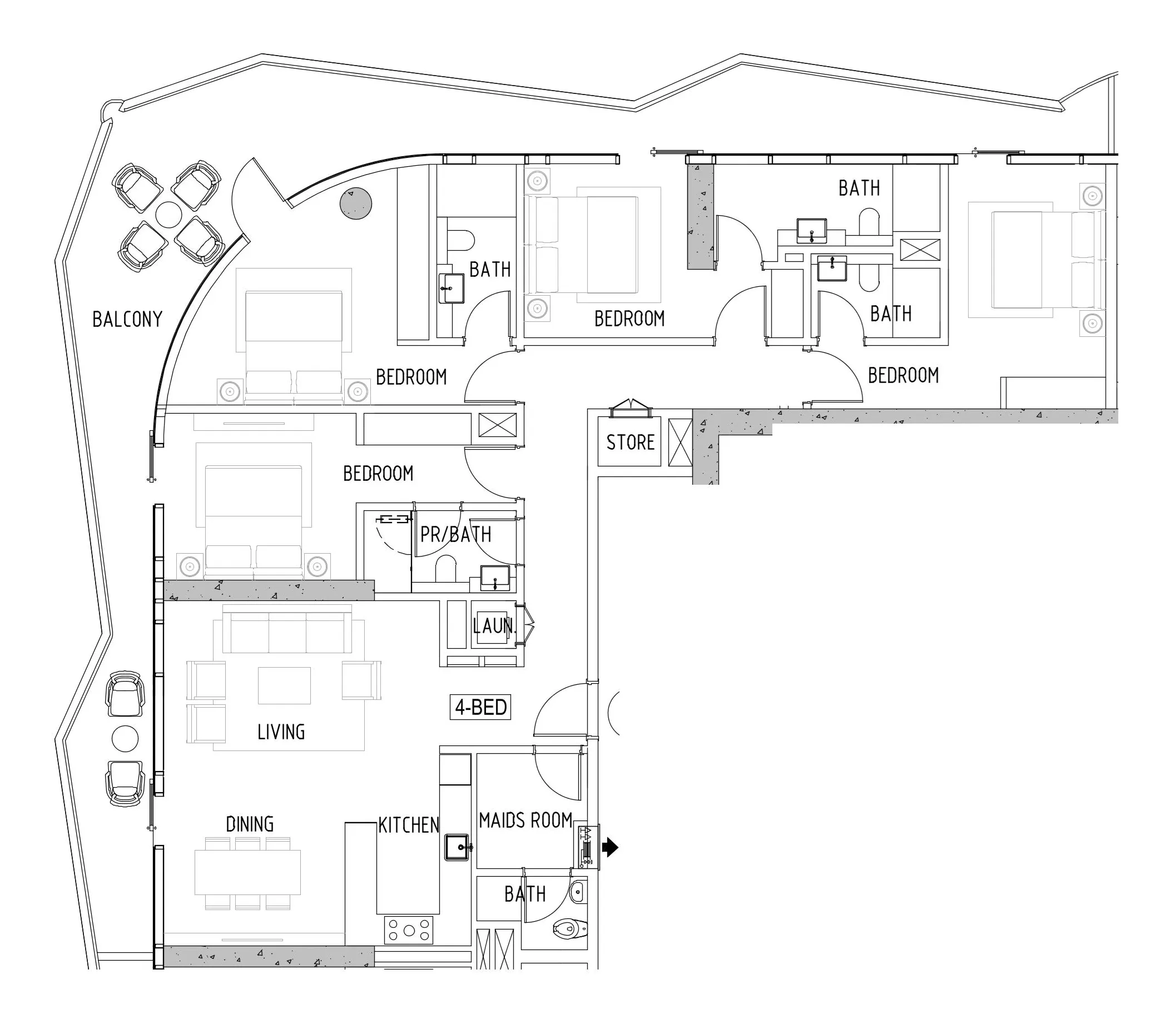 Volta 4 bed floor plan, 2,370 sqft