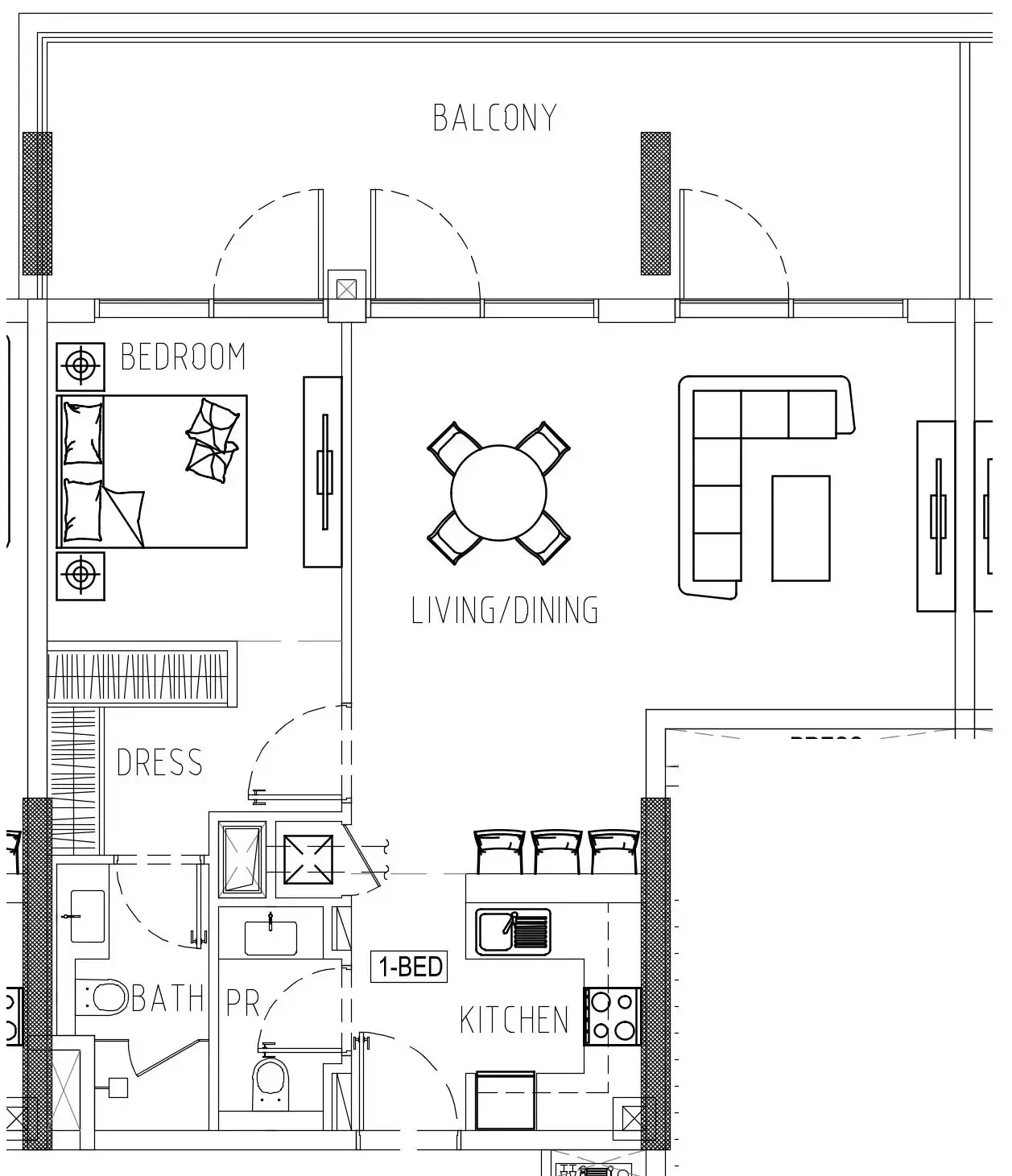 Damac Riverside Views 1 bed floor plan, 1,047 sqft