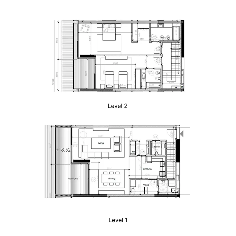 Gateway Porto Al Zorah 2 bed floor plan, 2,282 – 2,310 sqft