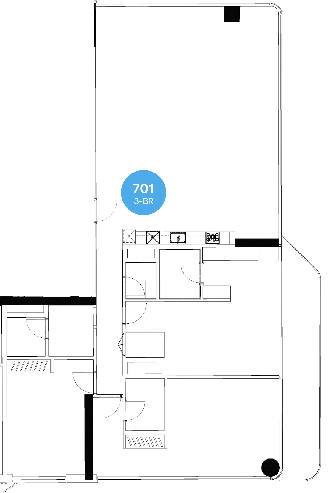 Edgewater Residences 1, 2 and 3 3 bed floor plan, 2,357 sqft