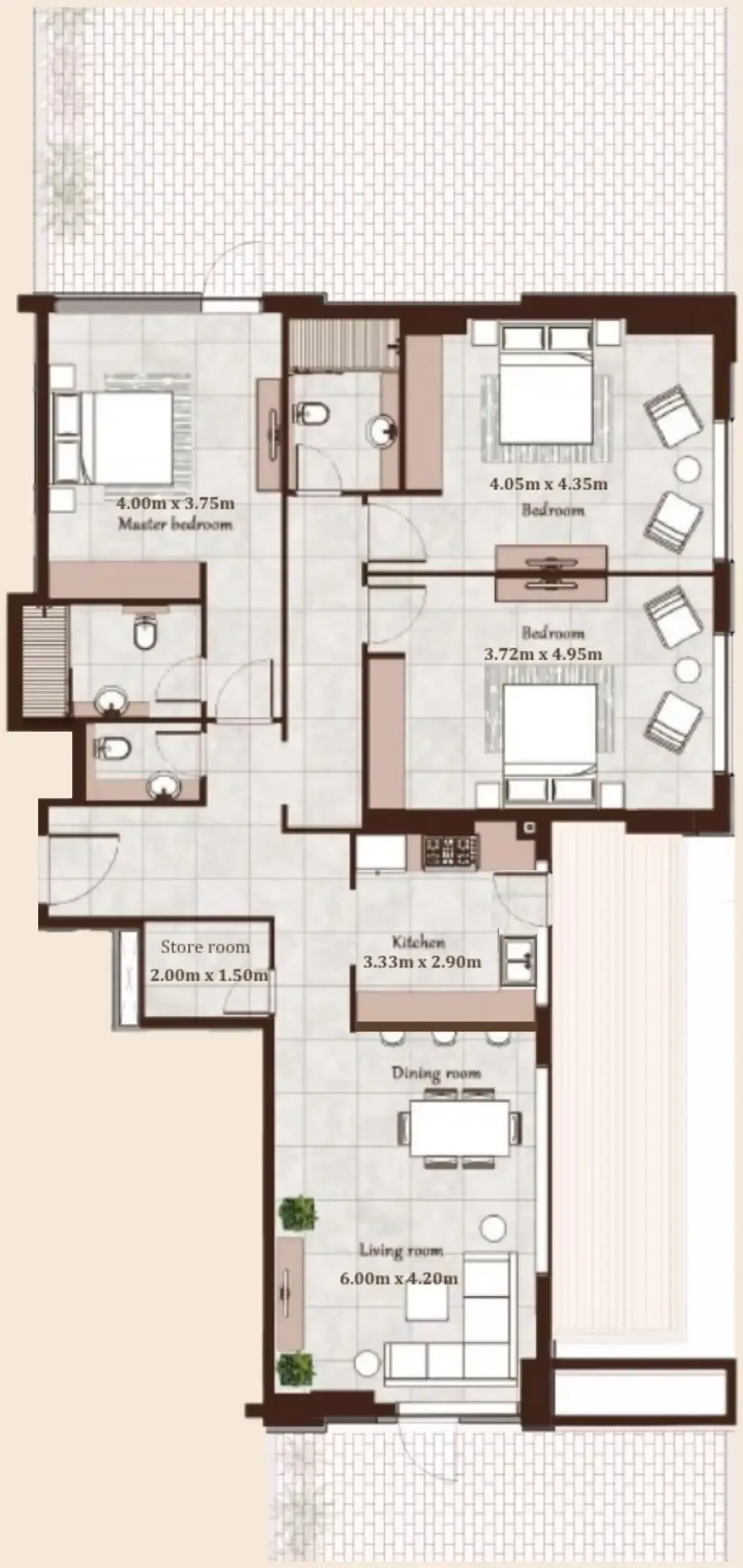 Maison Cannelle Residence 3 bed floor plan, 2,806 sqft