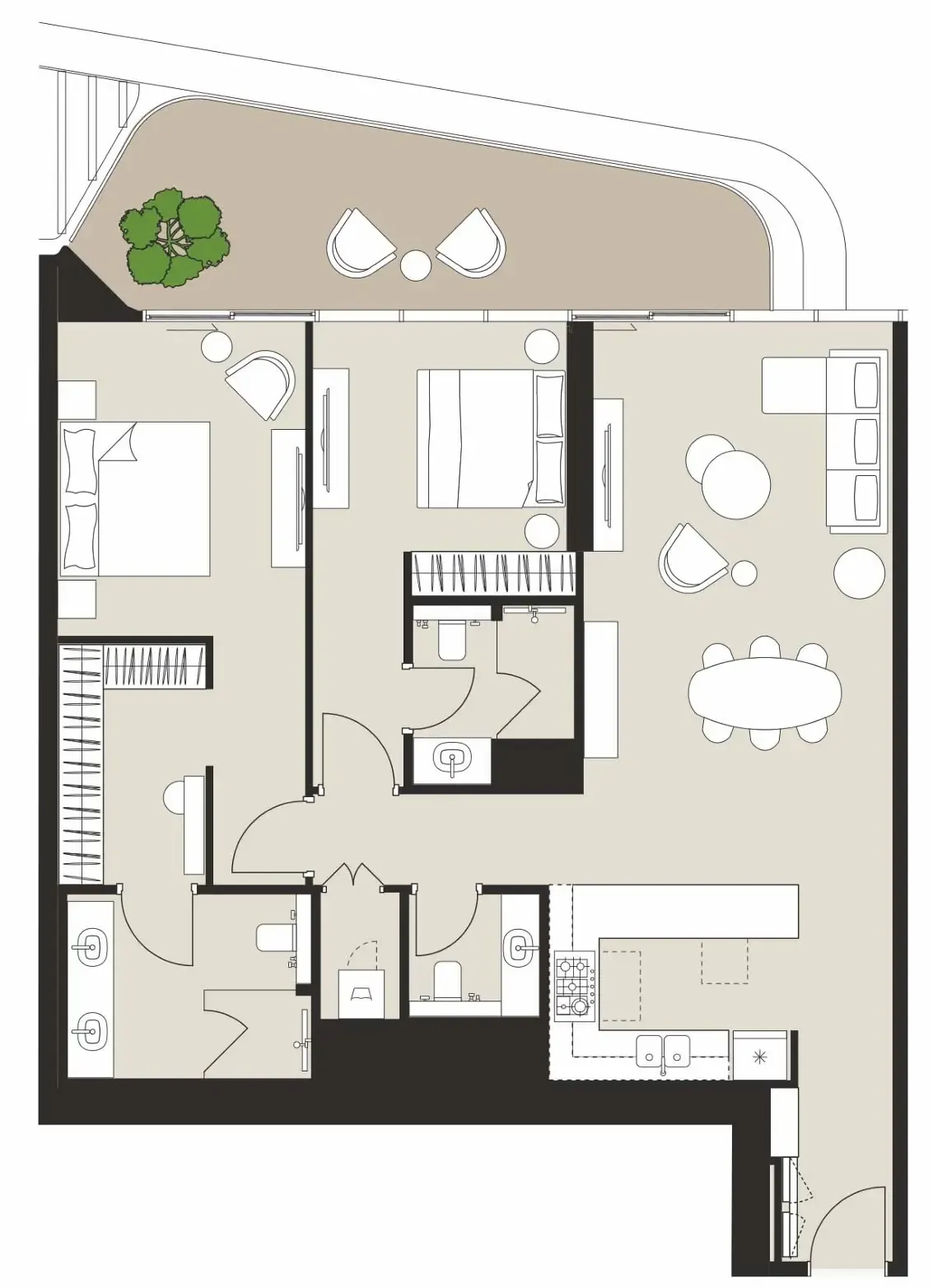 Artistry Two Residences 2 bed floor plan, 1,469 sqft