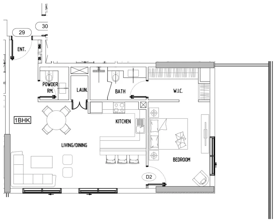 Damac Lagoons Views Phase 3 1 bed floor plan, 1,401 sqft