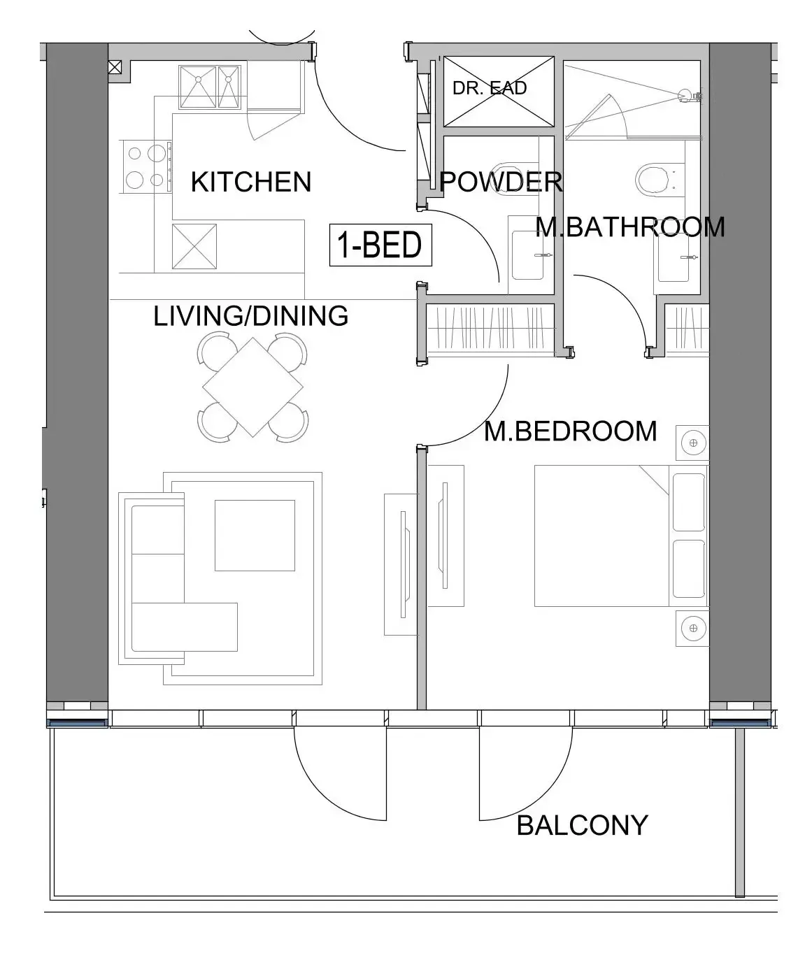 Damac Safa Gate 1 bed floor plan, 765 sqft