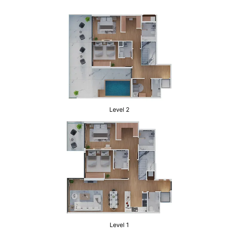 Bab Al Qasr Canal View Residence 22 4 bed floor plan, 2,447 sqft
