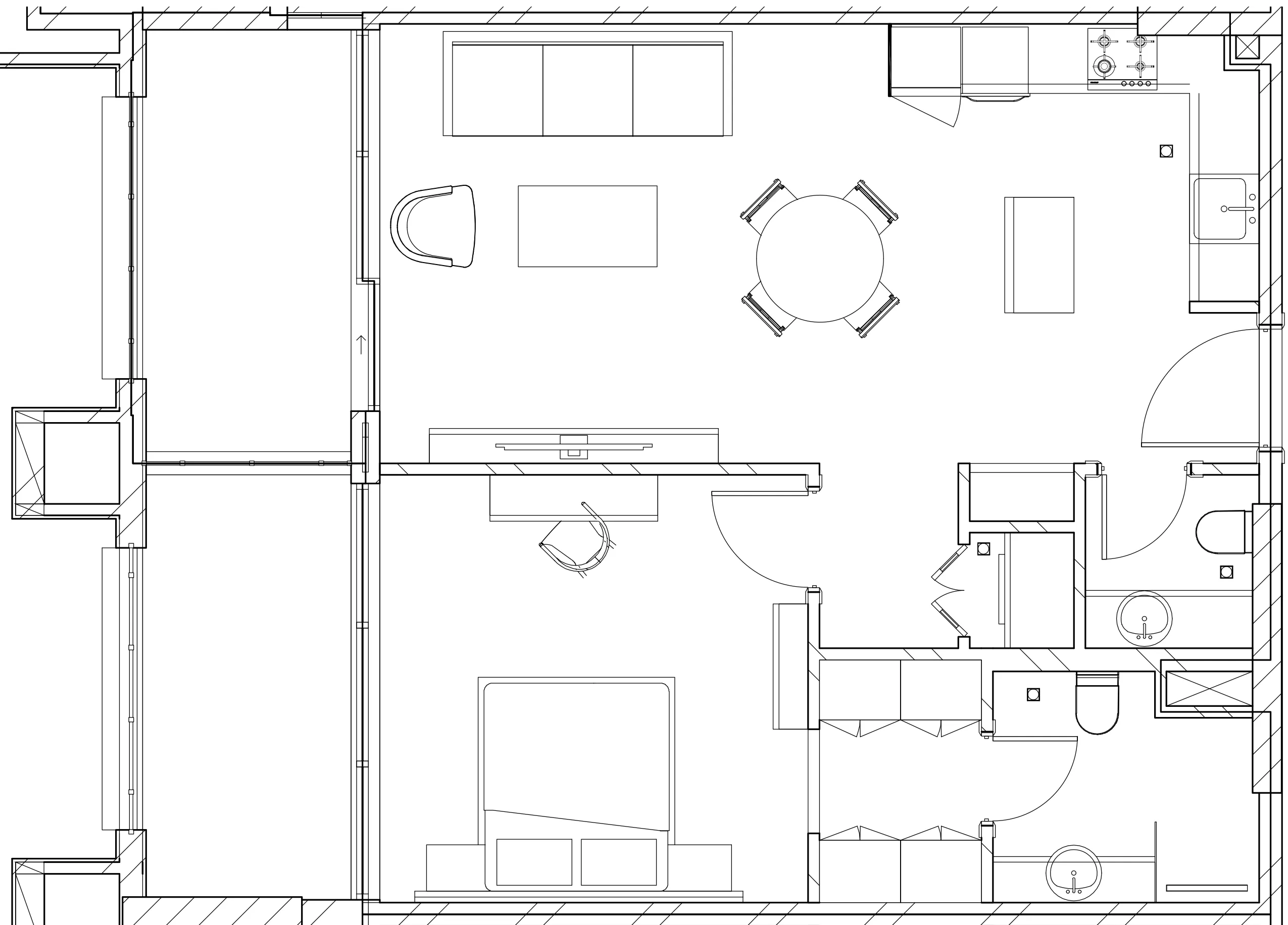 Berkeley Square 1 bed floor plan, 736 sqft