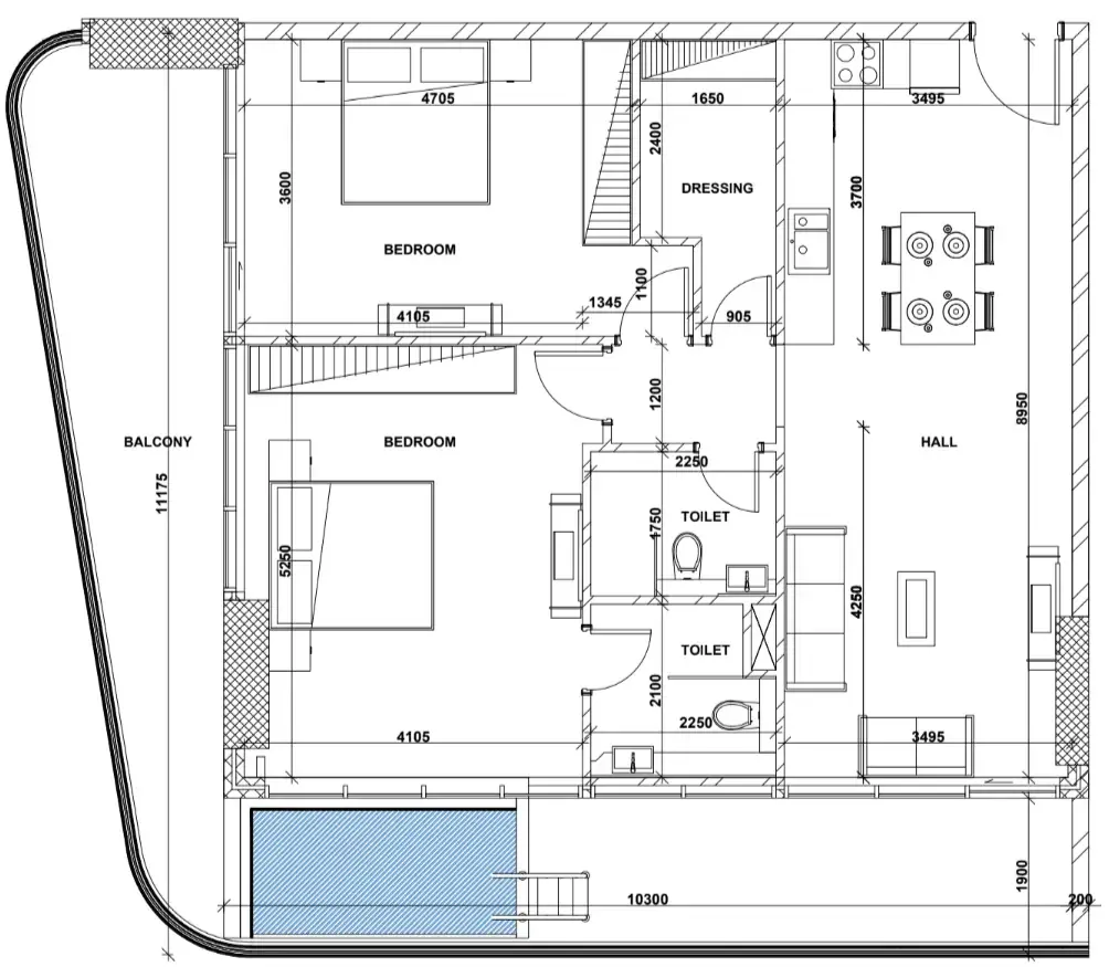 Peace Lagoons 2 2 bed floor plan, 1,442 sqft