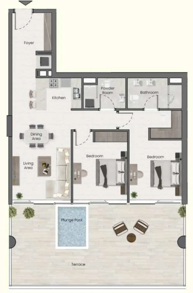 Saddlewood Park 2 bed floor plan, 2,672 sqft