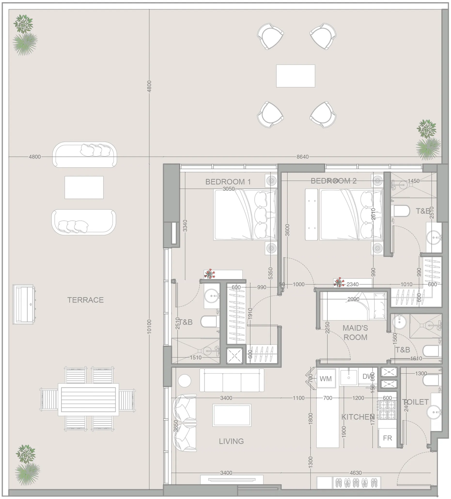 V1STARA House 2 bed floor plan, 2,203 sqft
