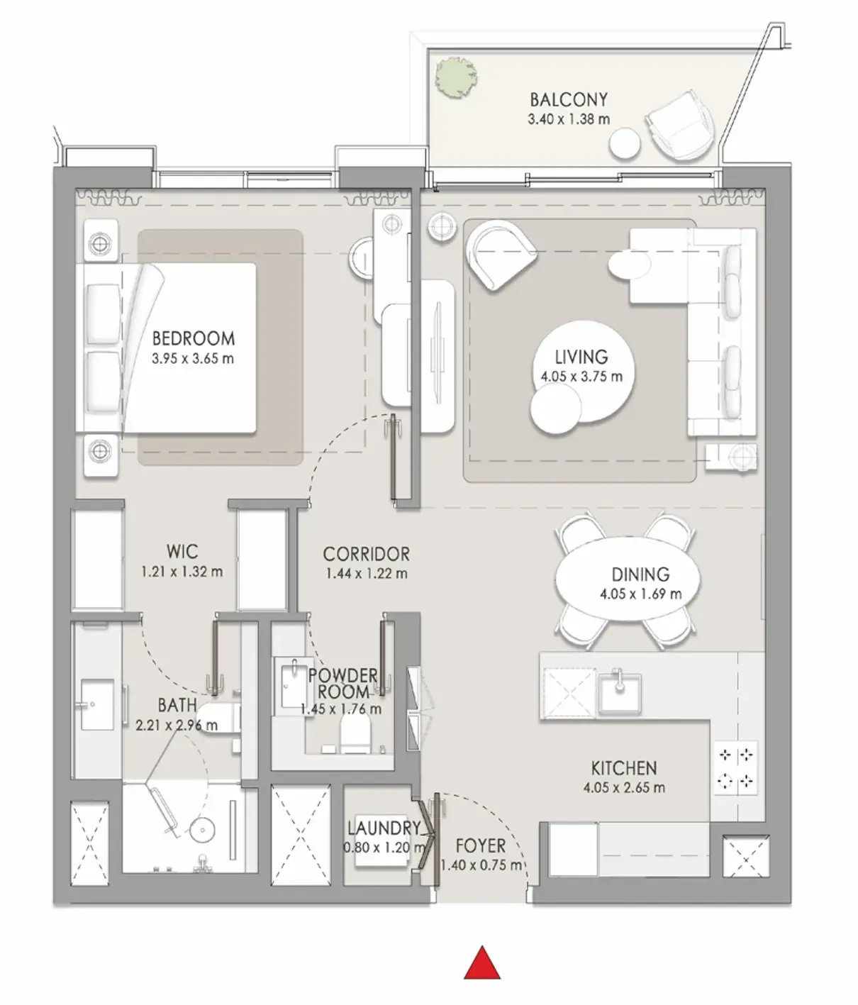City Walk Crestlane 1 bed floor plan, 804 sqft