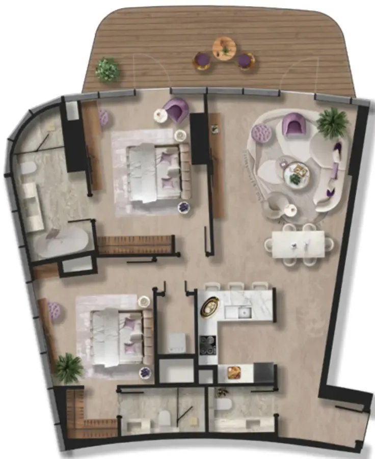 Taj Wellington Mews 2 bed floor plan, 1,532 sqft
