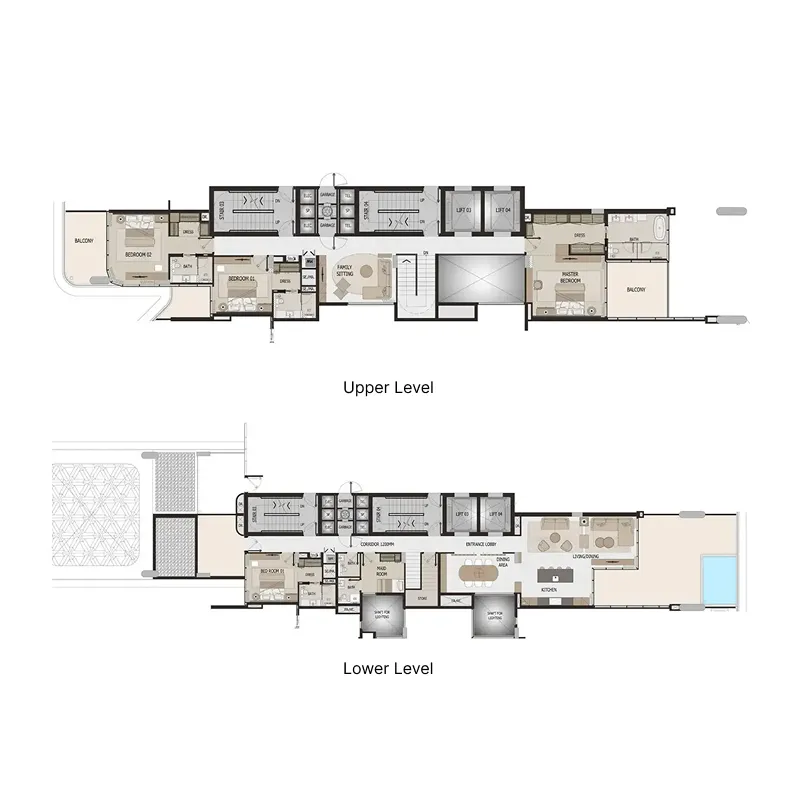 Vitalia Palm Jumeirah Residences 4 bed floor plan, 4,488 sqft