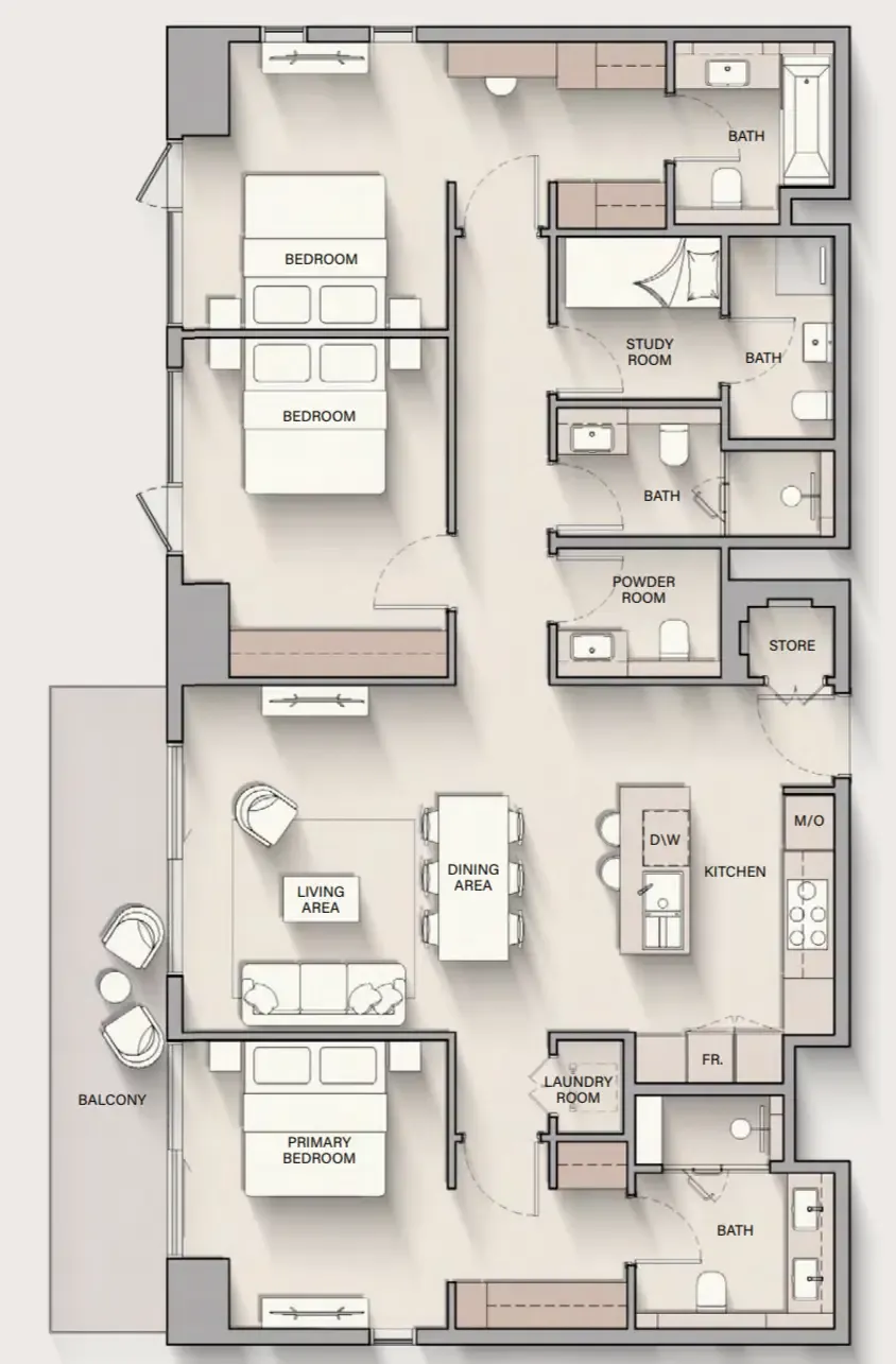 The Hillgate 3 bed floor plan, 3,066 sqft