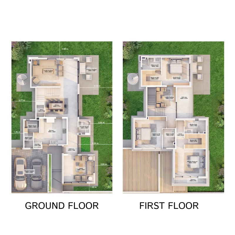 Garden City 3 bed floor plan, 3,173 sqft