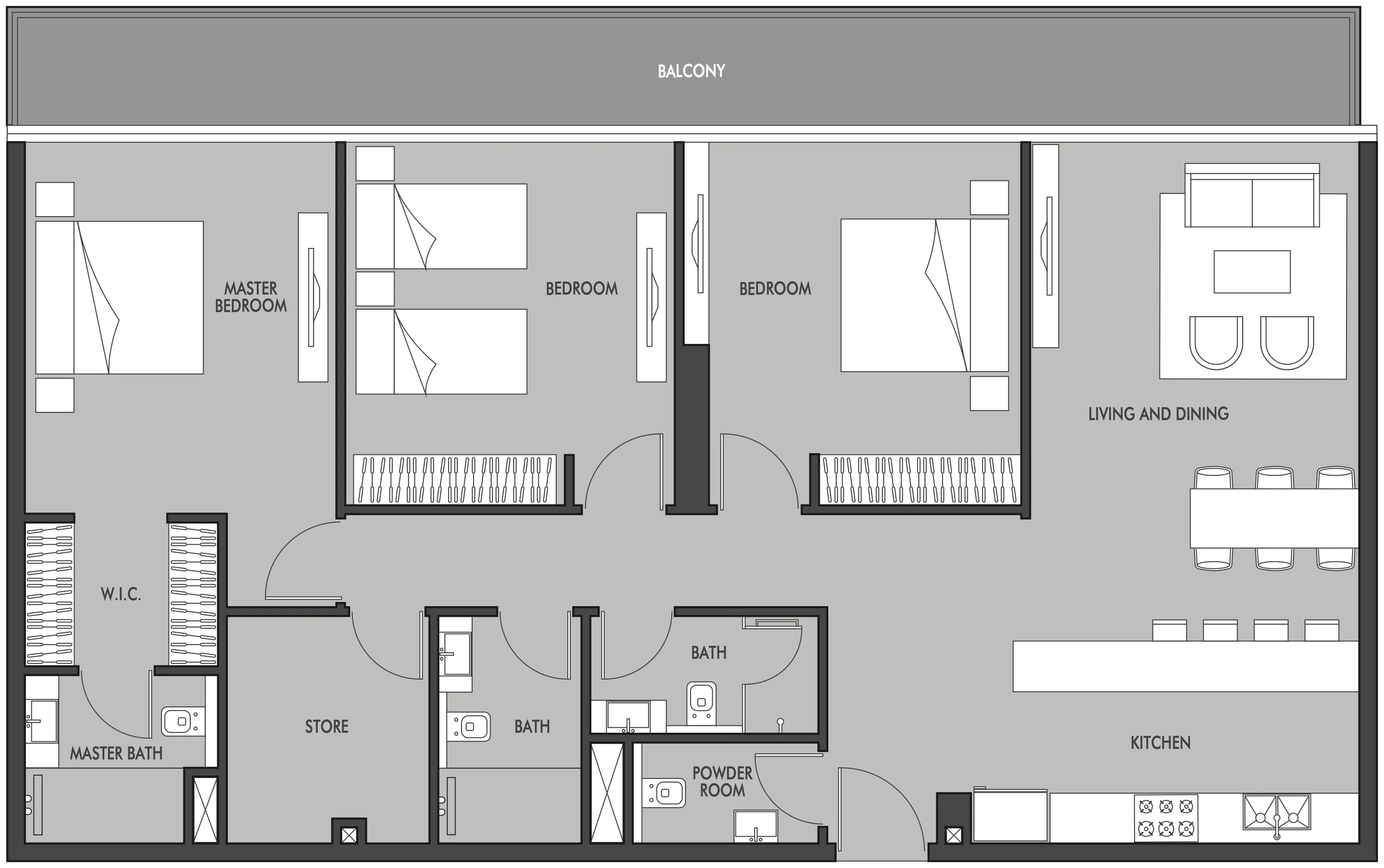 Golf Place 3 bed floor plan, 1,720 sqft