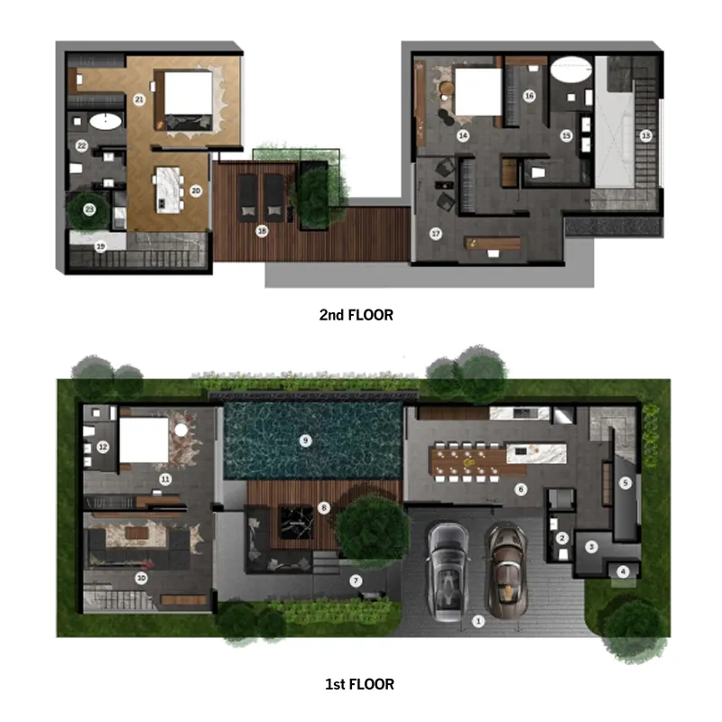 QNITY by Wallaya Villas 3 bed floor plan, 4,575 sqft
