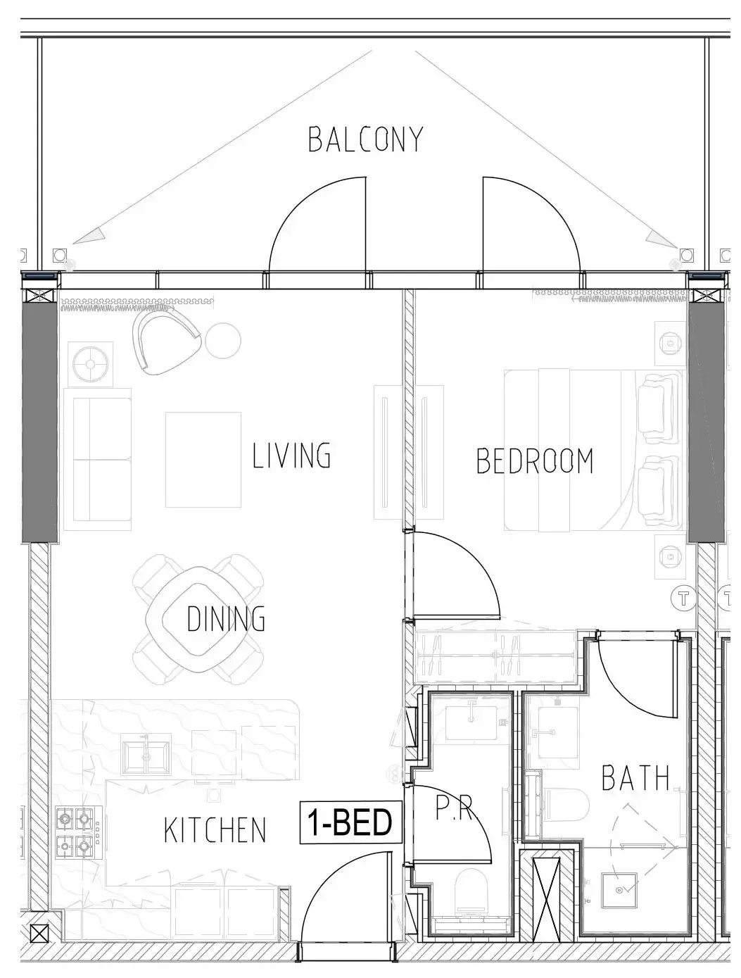 Damac Safa Gate 1 bed floor plan, 826 sqft