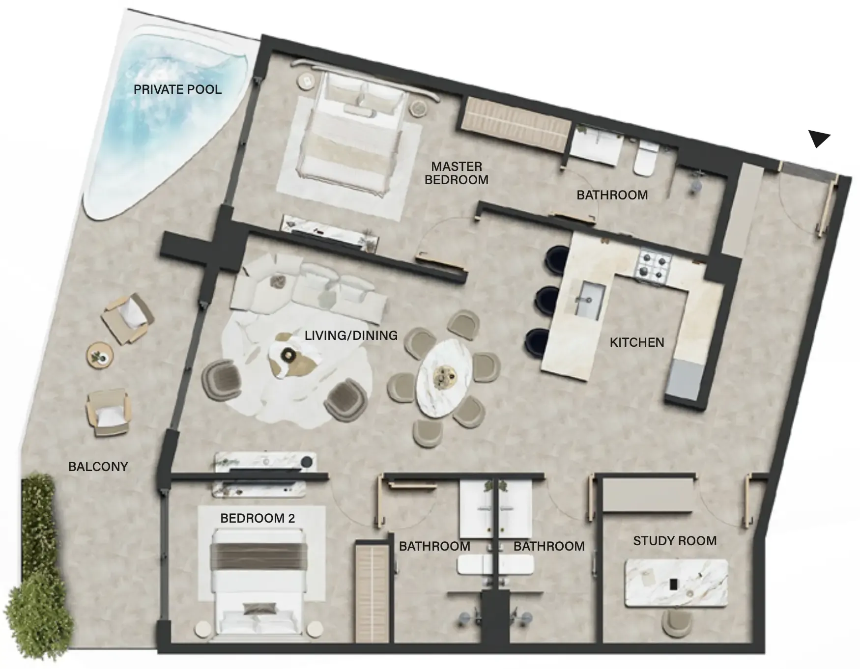 Weybridge Gardens 4 2 bed floor plan, 1,472 sqft