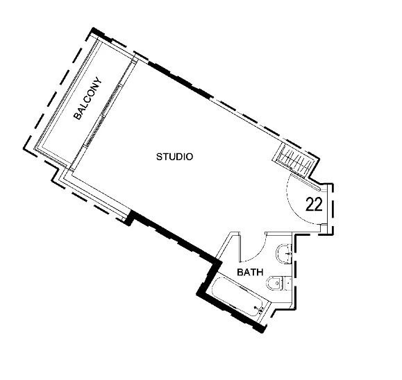 Damac Hills 2 - Hotel Edge by Rotana Studio floor plan, 434 sqft