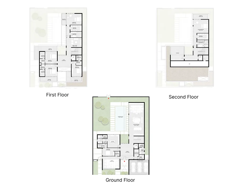 Sequoia 6 bed floor plan, 9,235 sqft