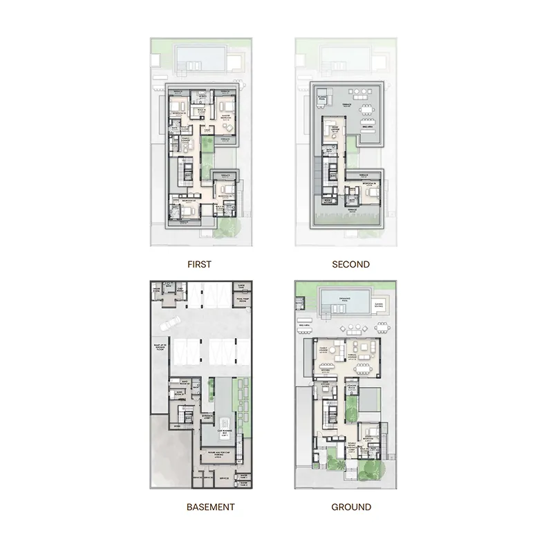 Nineteen Riviera Lagoon 6 bed floor plan, 17,916 – 17,920 sqft